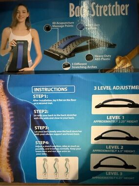 Back Stretcher Spine Deck w/ 3 Levels | Acupressure Massage Lumbar Support NEW
